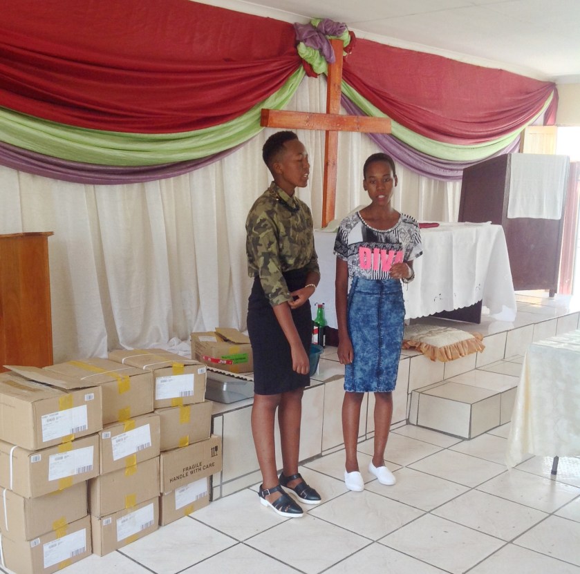 Zwei Mädchen singen im Duett