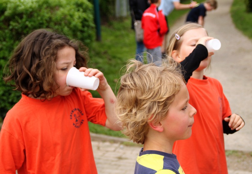 Erfrischungen beim Sponsorenlauf in Hameln